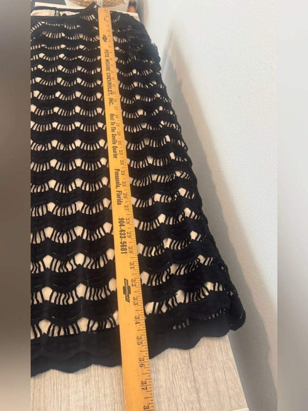 Kate Spade Virginia Black Scalloped Lace Shift Dress LBD Cocktail Crochet 10